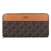 A brown and tan L.CREDI wallet with a repeating logo pattern. Anteprima dell’immagine prodotto