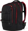 A black backpack with red accents is shown against a white background. Podgląd zdjęcia produktu
