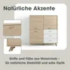 byLIVING Highboard BASTIAN / Eiche bianco, weiß / Griffe Produktbild-Vorschau 5