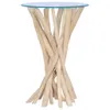 vidaXL Couchtisch mit Glasplatte 35x35x50 cm Massivholz Produktbild-Vorschau 4