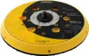 A yellow and black sanding pad with a central threaded bolt and multiple holes for dust extraction. Anteprima dell’immagine prodotto