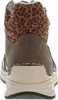 The back view of a brown high-top sneaker with leopard print accents. Produktbild-Vorschau
