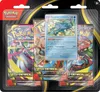 A product packaging for Pokemon trading cards, featuring booster packs and a single Pokemon card. Produktbild-Vorschau