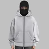ASKSA Balaclava Zip Hoodie Hommes Femmes Unicolore Sweat à Voir les images du produit 2