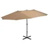 vidaXL Sonnenschirm mit Aluminium-Mast 460x270 cm Taupe Produktbild-Vorschau 7