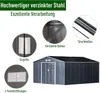 Outsunny Gerätehaus Metall Kohlegrau L340 x B386 x H200 cm Produktbild-Vorschau 6
