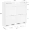 A white shoe cabinet with dimensions indicated by measurement lines and text. Náhľad obrázku produktu