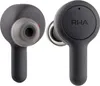 A pair of dark gray wireless earbuds, shown from the front and side. Produktbild-Vorschau