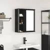 A bathroom scene with a vanity, sink, and a wall-mounted cabinet with a mirror. Produktbild-Vorschau