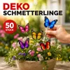 3D Schmetterling Gartenstecker Set 50 St. Wetterfest Deko Produktbild-Vorschau 1