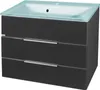 Fackelmann KARA Badmöbel Set 2-teilig 80cm, Anthrazit, Glas Produktbild-Vorschau 1