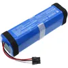 A blue lithium-ion battery pack with black protective ends and a white label with product information. Náhled obrázku produktu