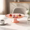 Elegante rosa Glas-Tortenplatte 21cm mit Fuß Produktbild-Vorschau 2