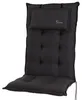 A dark grey high-back chair cushion with a headrest. Produktbild-Vorschau