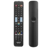 A black remote control is shown from the front and back against a white background. Produktbild-Vorschau