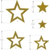 Oblique Unique 5 Holz Sterne mit Glitzereffekt + Schnur Produktbild-Vorschau 2