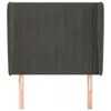 vidaXL Kopfteil mit Ohren Dunkelgrau 103x23x118/128 cm Samt Produktbild-Vorschau 3
