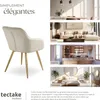 Chaise MARILYN Effet velours style scandinave - crème/or, Voir les images du produit 7
