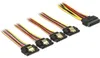 DeLOCK 60156, 0,15 m, SATA I, SATA 15-pin, 4× SATA (15 Náhled obrázku produktu 1