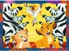Illustration of characters from The Lion King with zebras and a bird. Produktbild-Vorschau