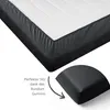 A close-up view of a fitted sheet on a mattress, with a separate graphic illustrating a feature. Produktbild-Vorschau