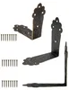 A set of vintage-style corner brackets and screws on a white background. Produktbild-Vorschau