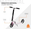 A pink Hauki Cityroller scooter with descriptive labels pointing to its features. Náhľad obrázku produktu
