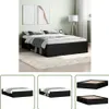 The Living Store Bettgestell Schwarz 135x190 cm Produktbild-Vorschau 1