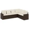 Design 6-tlg. Garten-Sofagarnitur mit Kissen Braun Poly Produktbild-Vorschau 2