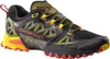 A single black, yellow, and red La Sportiva trail running shoe is shown against a white background. Produktbild-Vorschau
