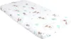 A white crib sheet with a pattern of deer and leaves. Produktbild-Vorschau