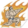 MuchoWow® Poster Eine Illustration eines Bodybuilders in Produktbild-Vorschau 1
