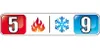 A graphic showing a temperature rating with icons for heat and cold, and numbers 5 and 9. Anteprima dell’immagine prodotto