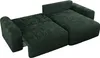 A dark green cord sofa is shown in an L-shape configuration with the bed extended. Produktbild-Vorschau