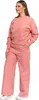 Klassisches Damen Sweatshirt Glatt Ohne Kapuze Rosa Über Produktbild-Vorschau 4