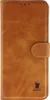 A brown leather flip case for a phone. Produktbild-Vorschau