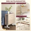 HOMCOM Eettafel, inklapbaar, keukentafel met wielen en Productafbeelding-voorbeeld 4