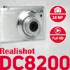 A promotional image for a digital camera, featuring the product and marketing text. Anteprima dell’immagine prodotto