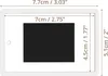 A diagram showing the dimensions of a rectangular object with a black inner rectangle, likely a photo frame or magnet. Produktbild-Vorschau