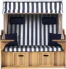 Strandkorb Ostsee 2,5-Sitzer 150cm breit in Beige Weiß Blau Produktbild-Vorschau 2