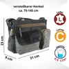 Sunsa Canvas Tasche. Grau schwarz Umhängetasche. Produktbild-Vorschau 3