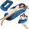 A collage of images showing a pregnant woman using a U-shaped pillow for support while sleeping and reading. Náhľad obrázku produktu
