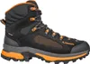 A single black and orange hiking boot is shown against a white background. Produktbild-Vorschau