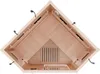 Top-down view of an empty wooden infrared sauna. Produktbild-Vorschau