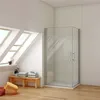 eckdusche BxBxH:100x70x185cm Duschkabine mit Duschtasse 6mm Produktbild-Vorschau 1