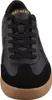 A close-up, front-facing view of a black SKECHERS sneaker with a gum sole. Produktbild-Vorschau