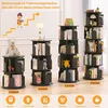Étagère tournante pour livres, 5 niveaux, en bois, noire, Voir les images du produit 6