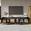 A modern living room with a TV stand and a television. Anteprima dell’immagine prodotto