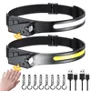 2*LED čelovka, senzorová čelovka s USB dobíjením, IPX4 Náhled obrázku produktu 8