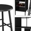 Bartisch-Set Vicco Naila Schwarz 121.5 x 40 cm mit 2 Produktbild-Vorschau 6